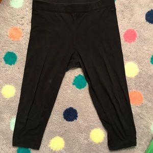 TWO PAIRS - PINK Cropped Black Leggings